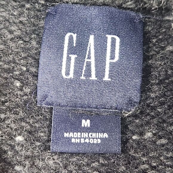 Gap Sweater Mens‎ Medium 1/4 Zip Jacket Lambswool Grey Preppy Heavy Soft Grey - Picture 4 of 10